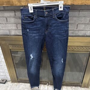 7 Seven for all Mankind the ankle skinny  denim jeans size  27 women's  28" ins